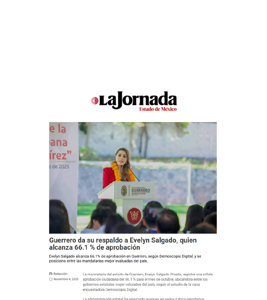 Guerrero da su respaldo a Evelyn Salgado, quien alcanza 66.1 % de aprobación