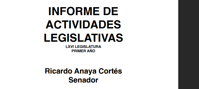 Primer Informe de Actividades Legislativas