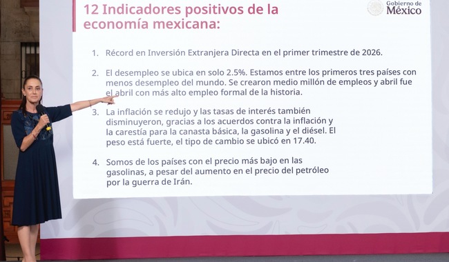 Sheinbaum destaca fortaleza económica